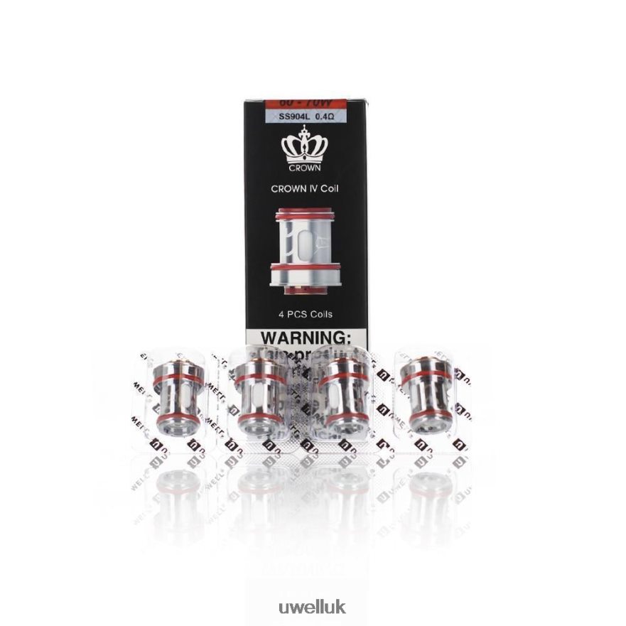 UWELL CROWN 4 REPLACEMENT COILS (4-PACK) Dual Coil 0.2ohm 4P2XFT182 - UWELL Vape Kit