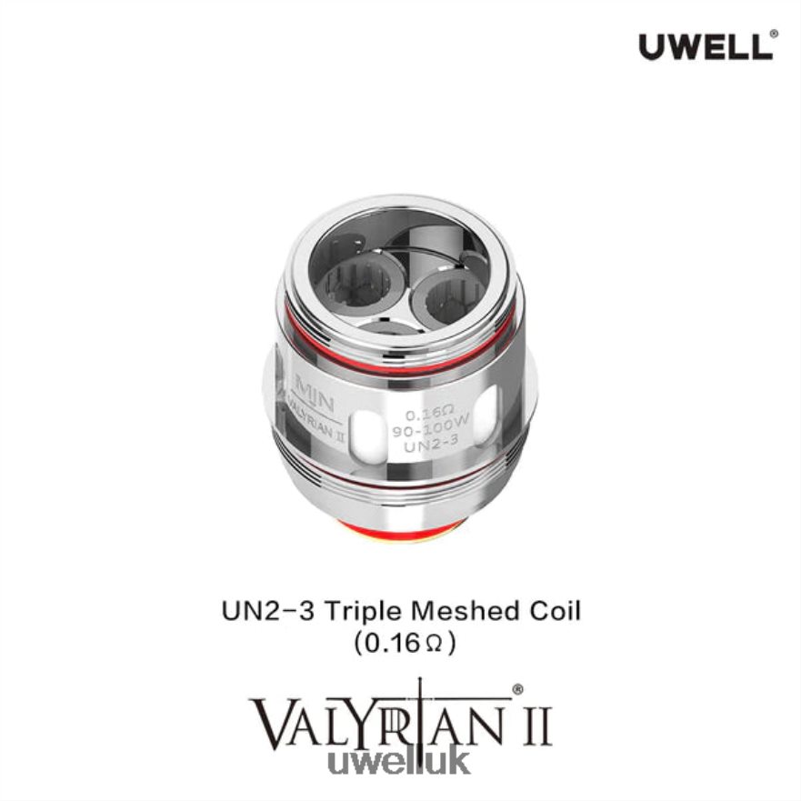 UWELL VALYRIAN 2 REPLACEMENT COILS (2-PACK) UN2-3 Triple Mesh 0.16ohm 4P2XFT30 - UWELL Vape UK