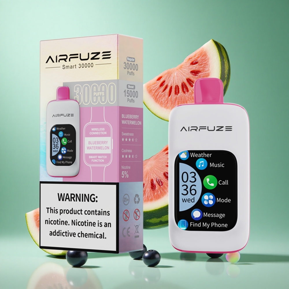 AirFuze Smart 30000 Puffs Disposable Vape Blueberry Watermelon UK wholesale vapes with 900mAh & Type-C