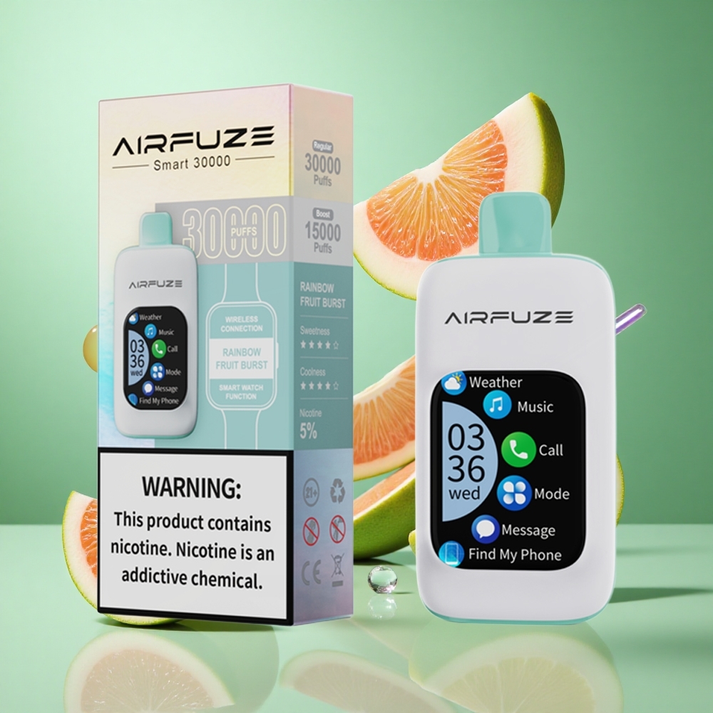 AirFuze Smart 30000 Puffs Rainbow Fruit Burst UK Wholesale Vapes with 2.01\" Touch Screen