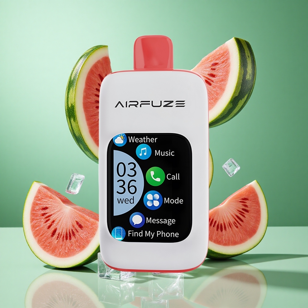 AirFuze Smart 30000 Puffs Watermelon Ice UK wholesale vapes with 2.01"TFT touch screen & Type-C