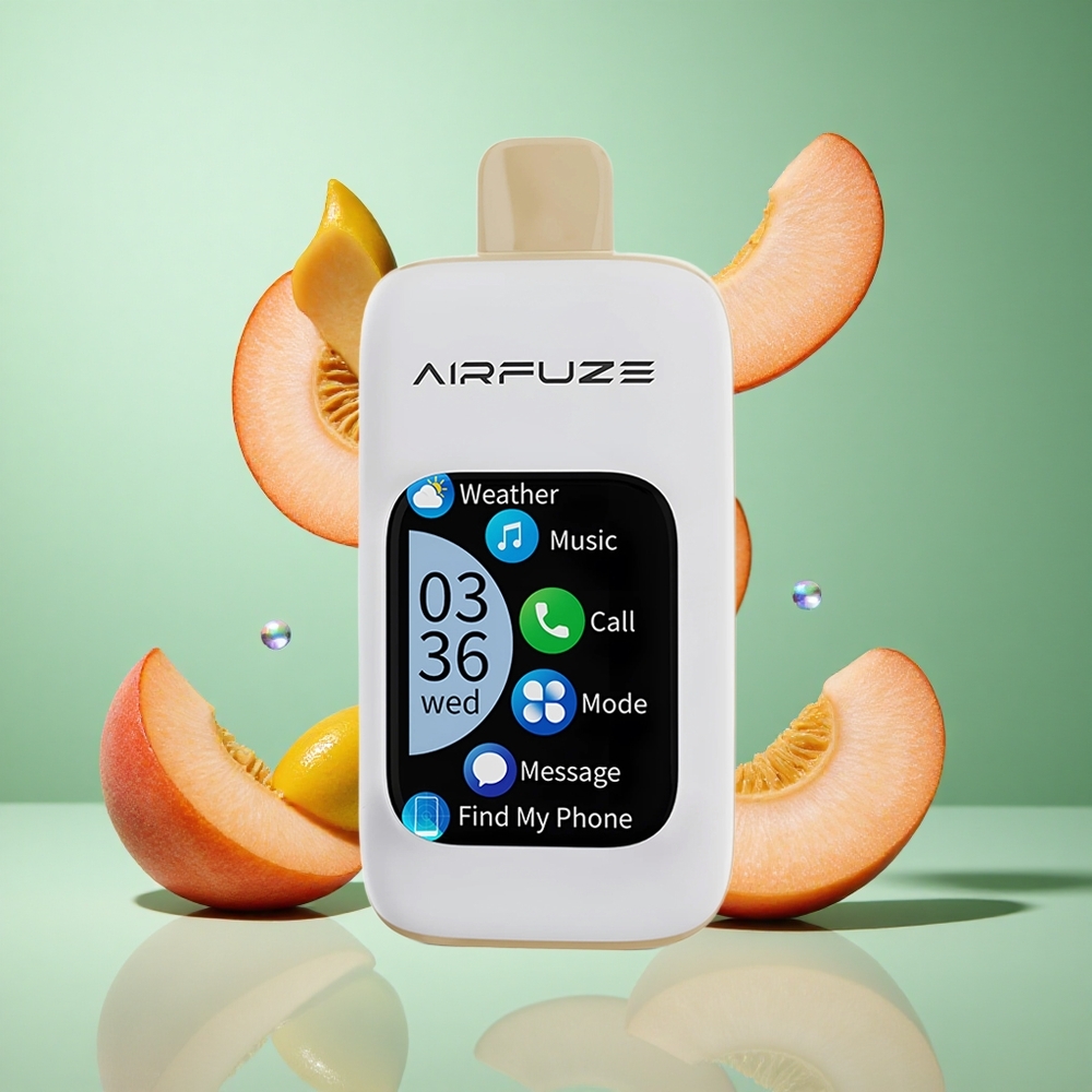 AirFuze Smart Pro 40000 Puffs Juicy Peach UK Wholesale Vapes with Smartphone Integration & Rechargeable Battery
