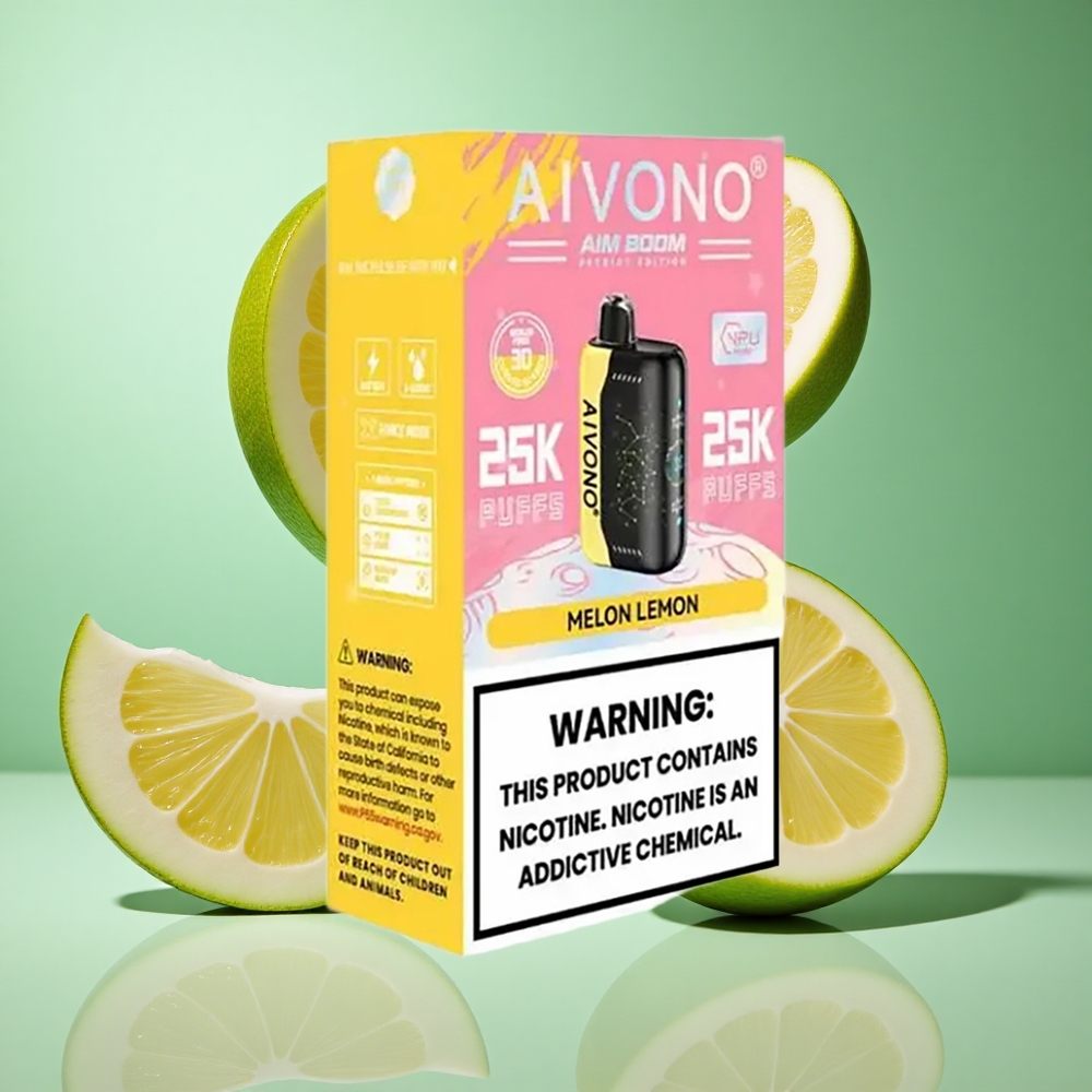 Aivono AIM BOOM 25000 Puffs Melon Lemon UK Wholesale Vapes Type-C Charging 650mAh