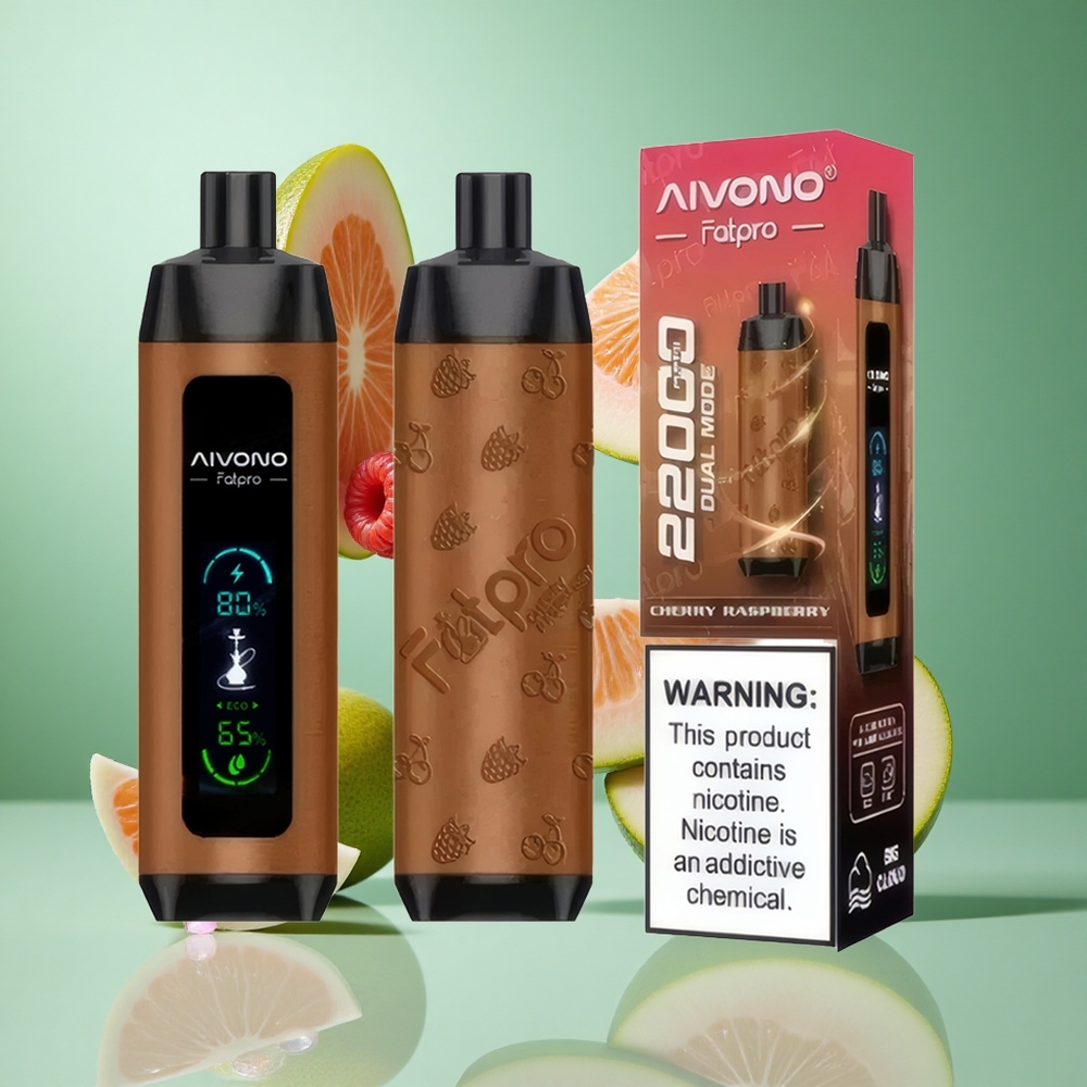 Aivono AIM FATPRO 22000 Puffs Cherry Raspberry UK Wholesale Vapes 600mAh Rechargeable