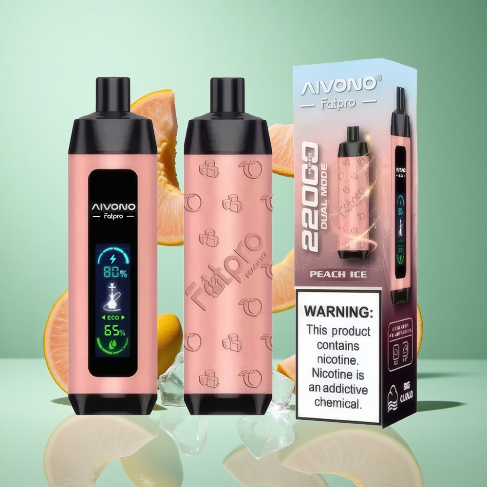 Aivono AIM FATPRO 22000 Puffs Peach Ice UK Wholesale Vapes Rechargeable Dual Modes