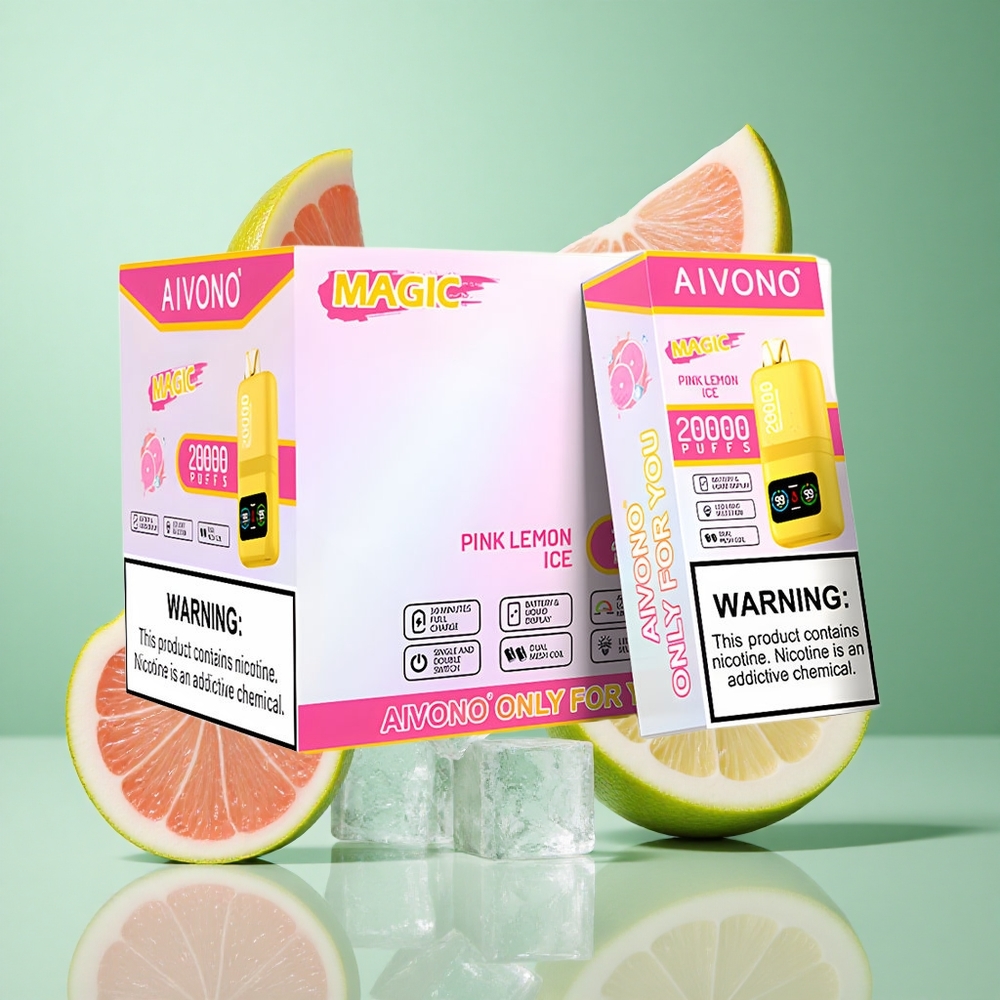 Aivono AIM MAGIC 20000 Puffs Pink Lemon Ice UK Wholesale Vapes Dual Mesh Coils