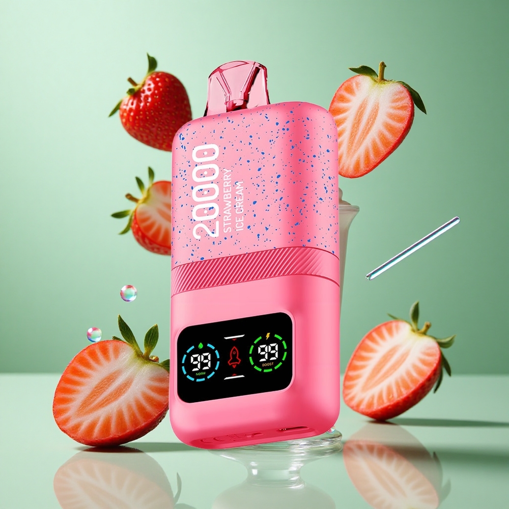 Aivono AIM MAGIC 20000 Puffs Strawberry Ice Cream UK Wholesale Vapes Dual Mesh Coils