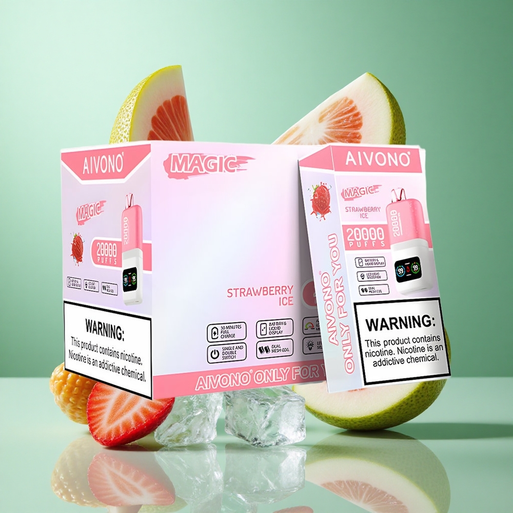 Aivono AIM MAGIC 20000 Puffs Strawberry Ice UK Wholesale Vapes Dual Mesh Coils