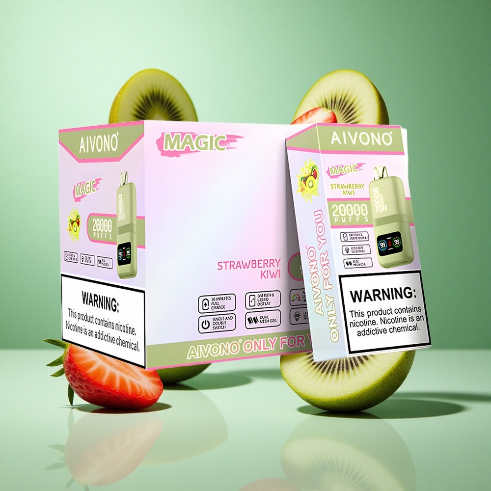 Aivono AIM MAGIC 20000 Puffs Strawberry Kiwi UK Wholesale Vapes Dual Mesh Coils