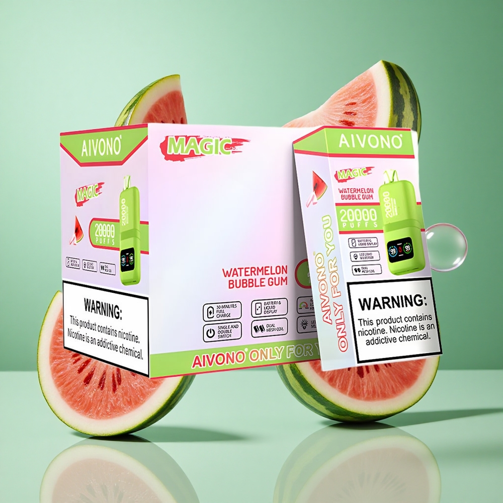 Aivono AIM MAGIC 20000 Puffs Watermelon Bubble Gum UK wholesale vapes Dual Mesh Coils Type-C