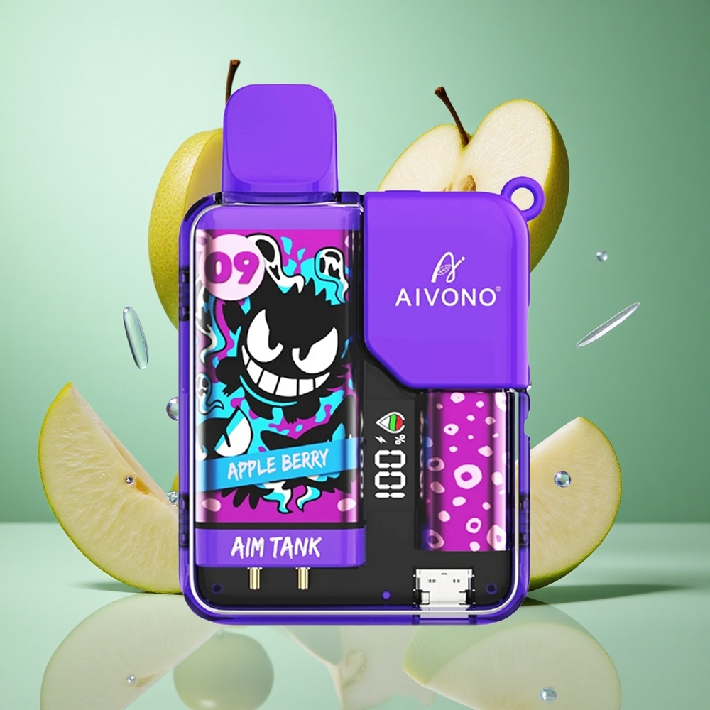 Aivono AIM-TANK 9500 Puffs Apple Berry UK Wholesale Vapes 18ml E-Liquid 650mAh