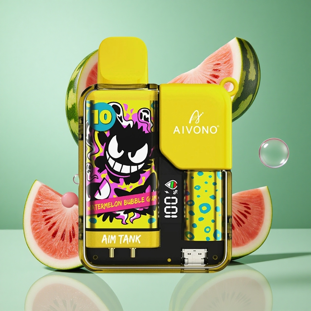 Aivono AIM-TANK 9500 Puffs Watermelon Bubble Gum UK Wholesale Vapes 18ml E-liquid 650mAh Battery