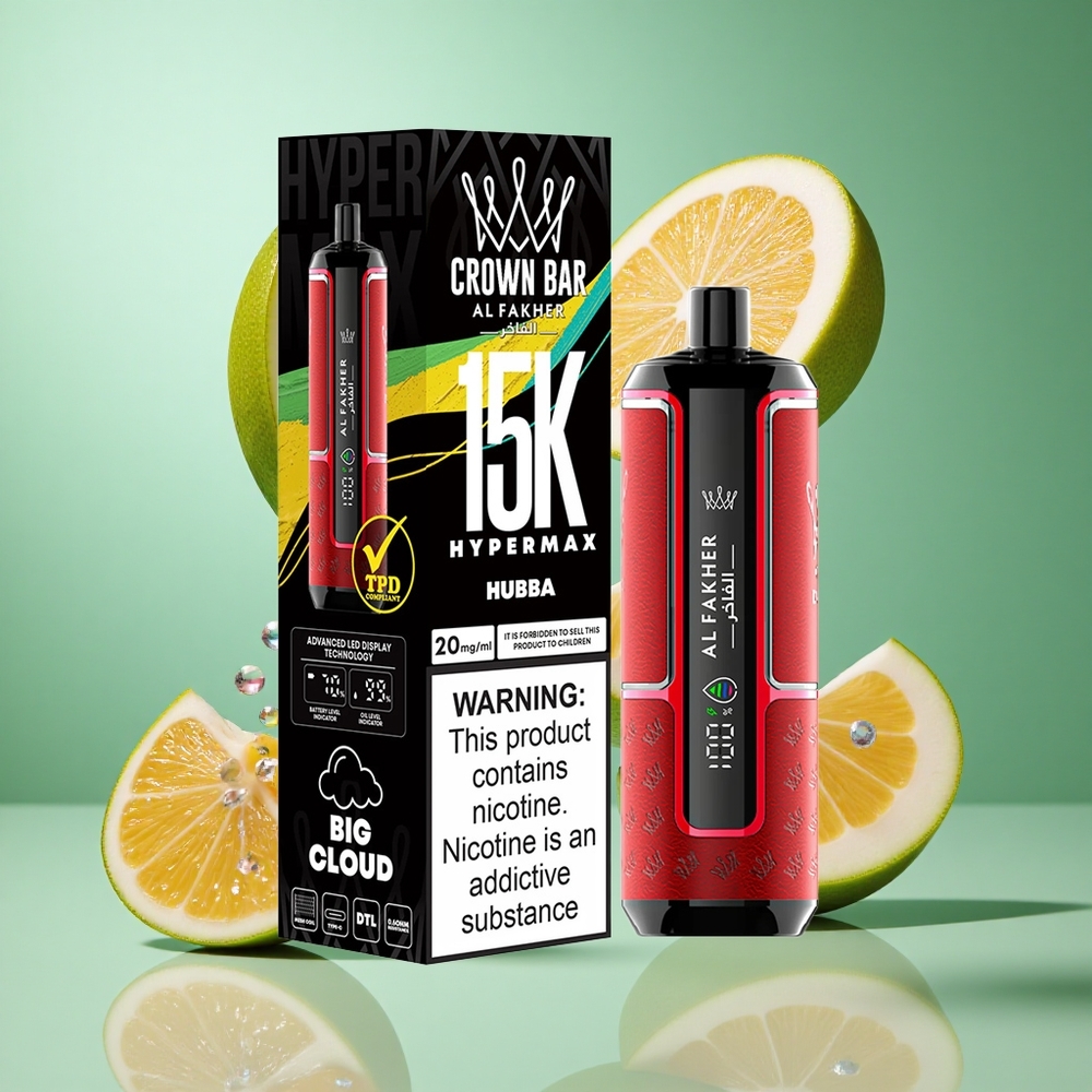 Al Fakher Crown Bar 15K Hypermax Disposable Vape Kit 22ml UK Wholesale Vapes