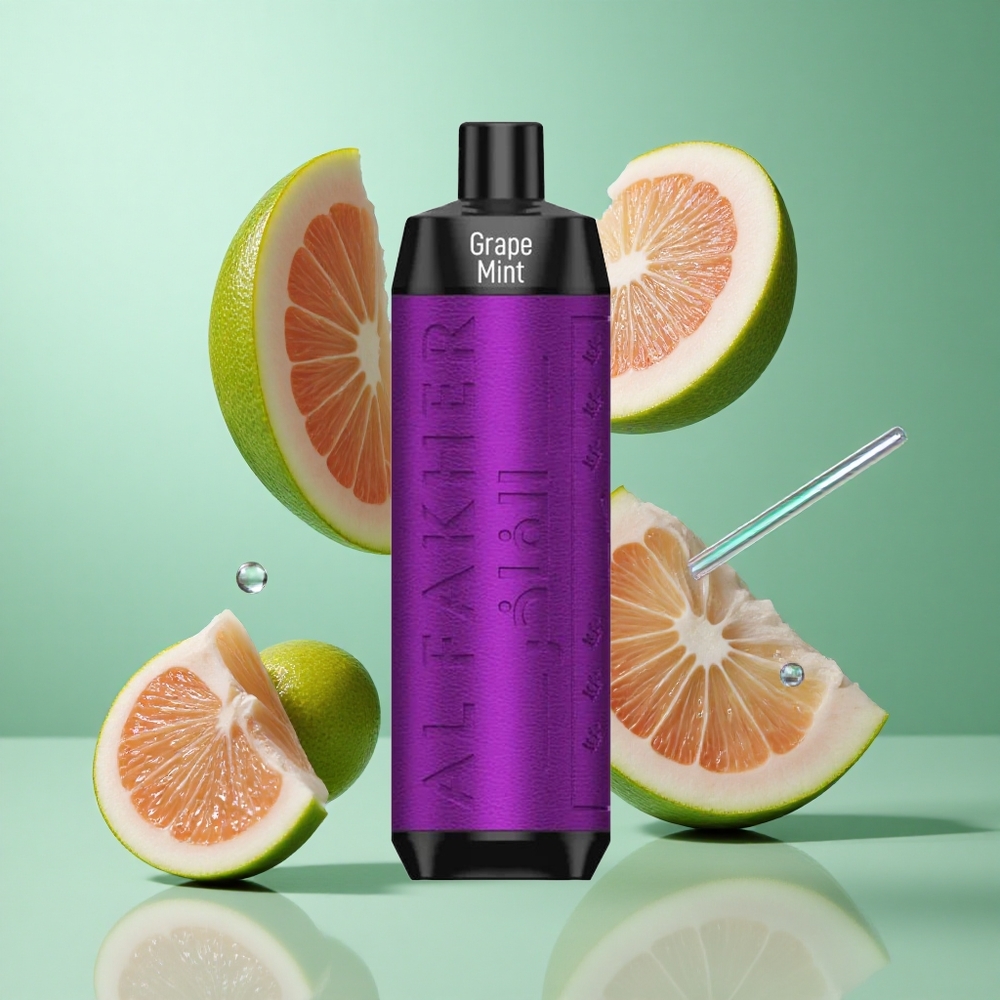 Al Fakher Crown Bar 8000 Grape Mint UK wholesale vapes 18ml e-Liquid Capacity USB Type-C Charging Cable