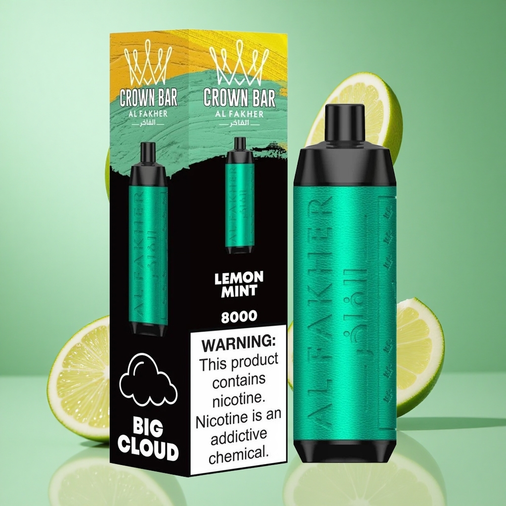 Al Fakher Crown Bar 8000 Lemon Mint UK wholesale vapes 18ml e-Liquid Capacity Compact And Sleek