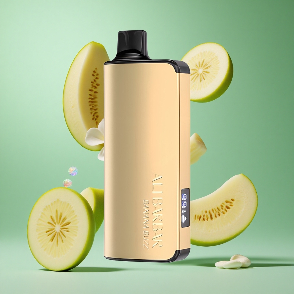 Alibarbar Ingot 9000 Puffs Banana Buzz UK Wholesale Vapes 22ml LED Display
