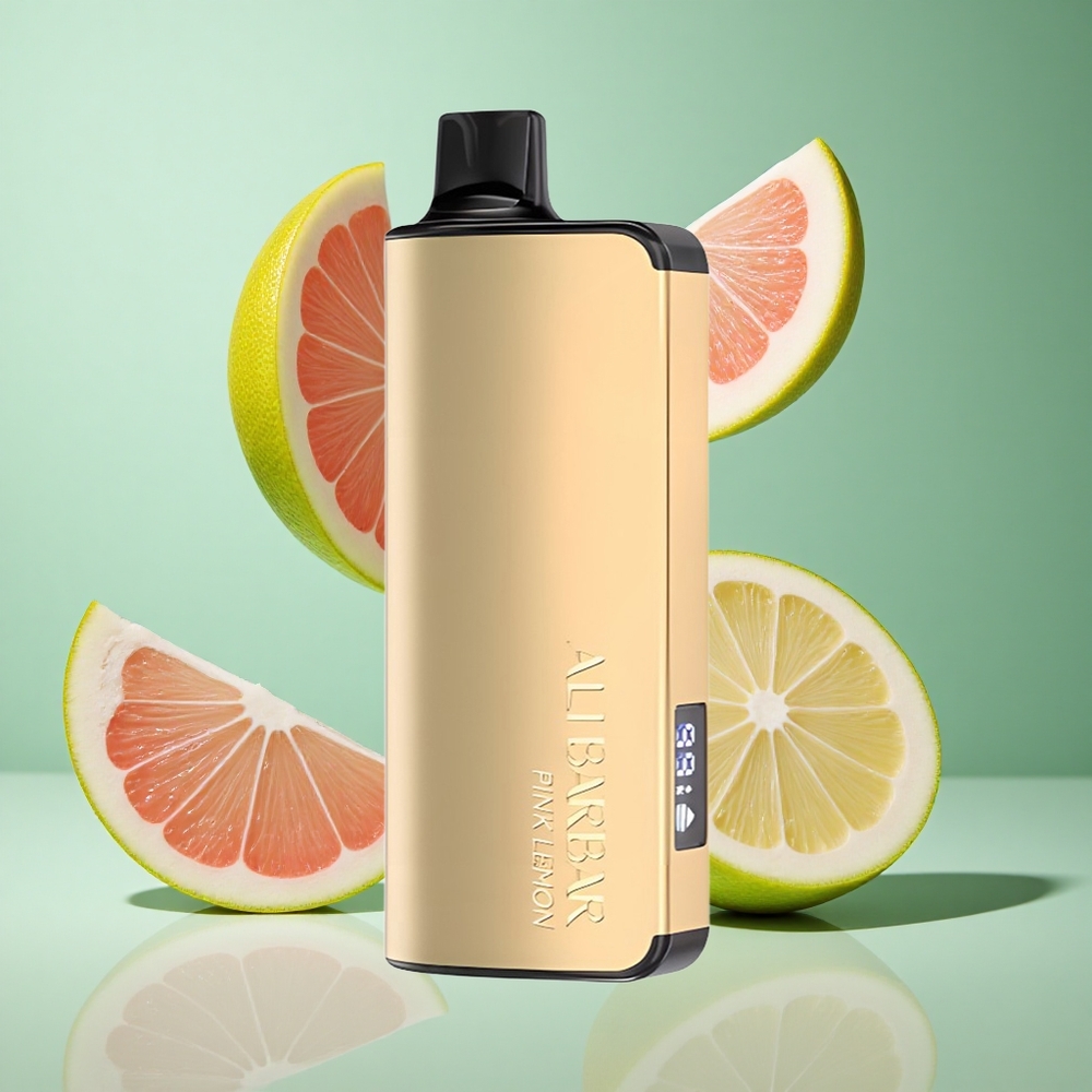 Alibarbar Ingot 9000 Puffs Pink Lemon UK Wholesale Vapes 22ml E-liquid LED Display