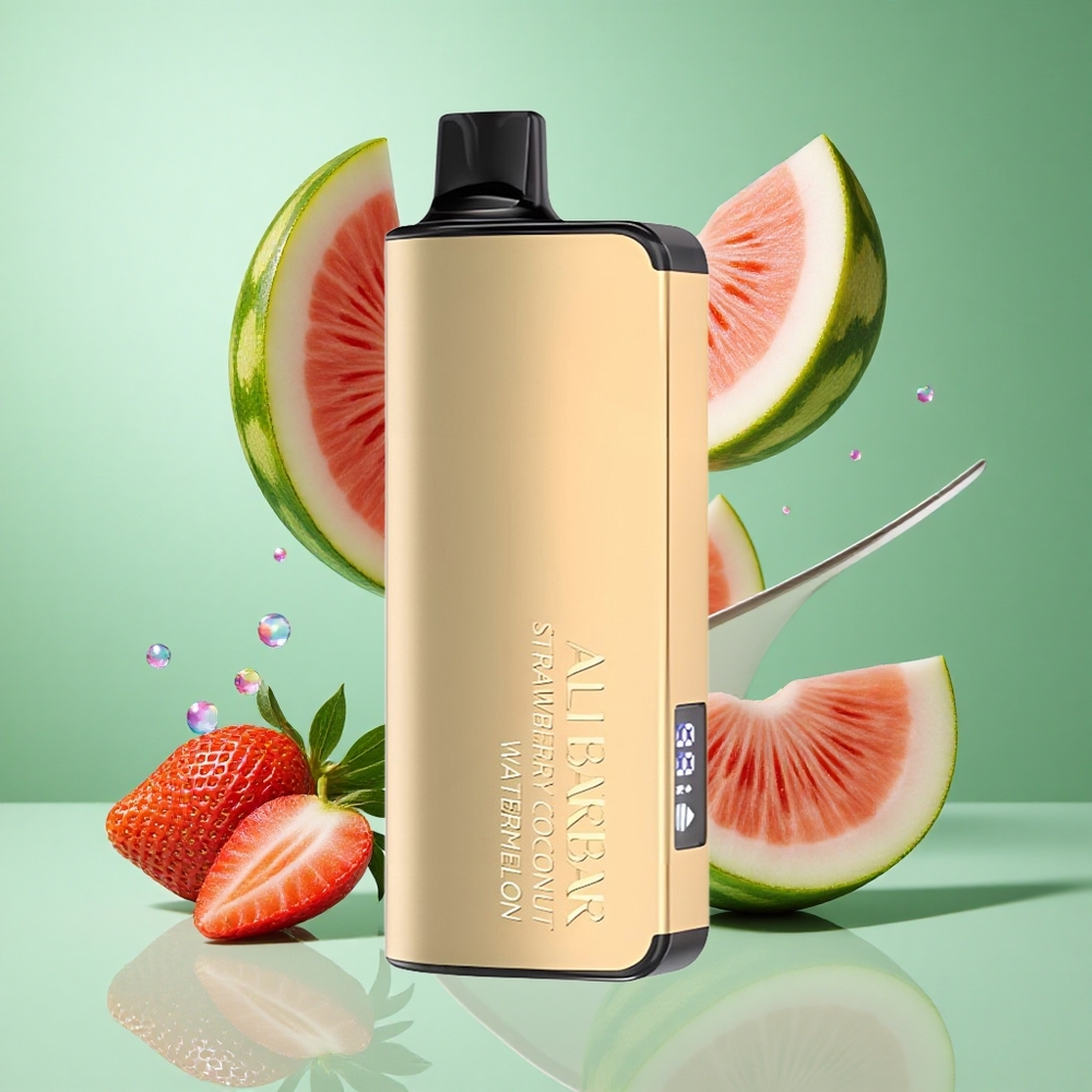 Alibarbar Ingot 9000 Puffs Strawberry Coconut Watermelon UK wholesale vapes 22ml LED Display