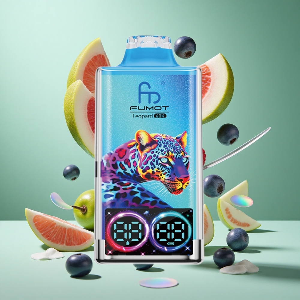 Fumot Leopard 40K Puffs Blueberry Raspberry UK wholesale vapes Dual Mesh Type-C Charging