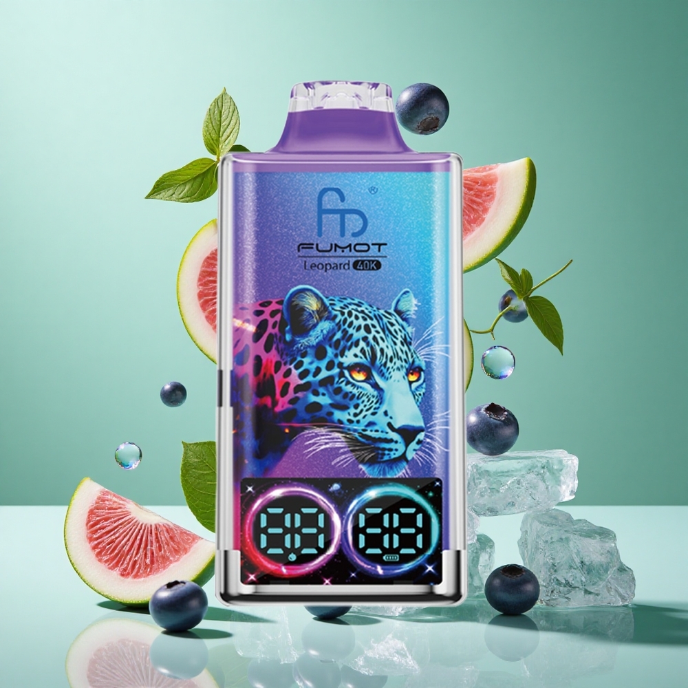 Fumot Leopard 40K Puffs Blueberry on Ice UK wholesale vapes Dual Mesh Type-C Charging