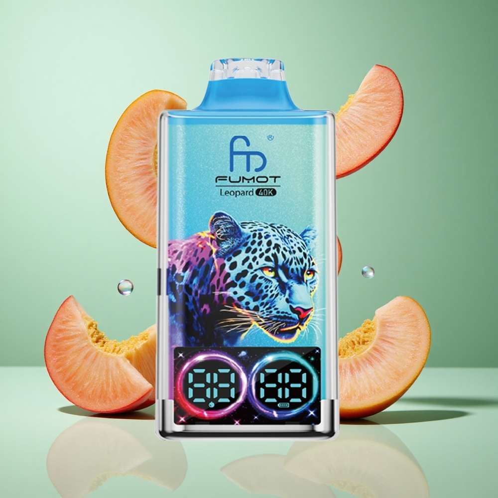 Fumot Leopard 40K Puffs Peach Berry UK Wholesale Vapes Dual Mesh Type-C