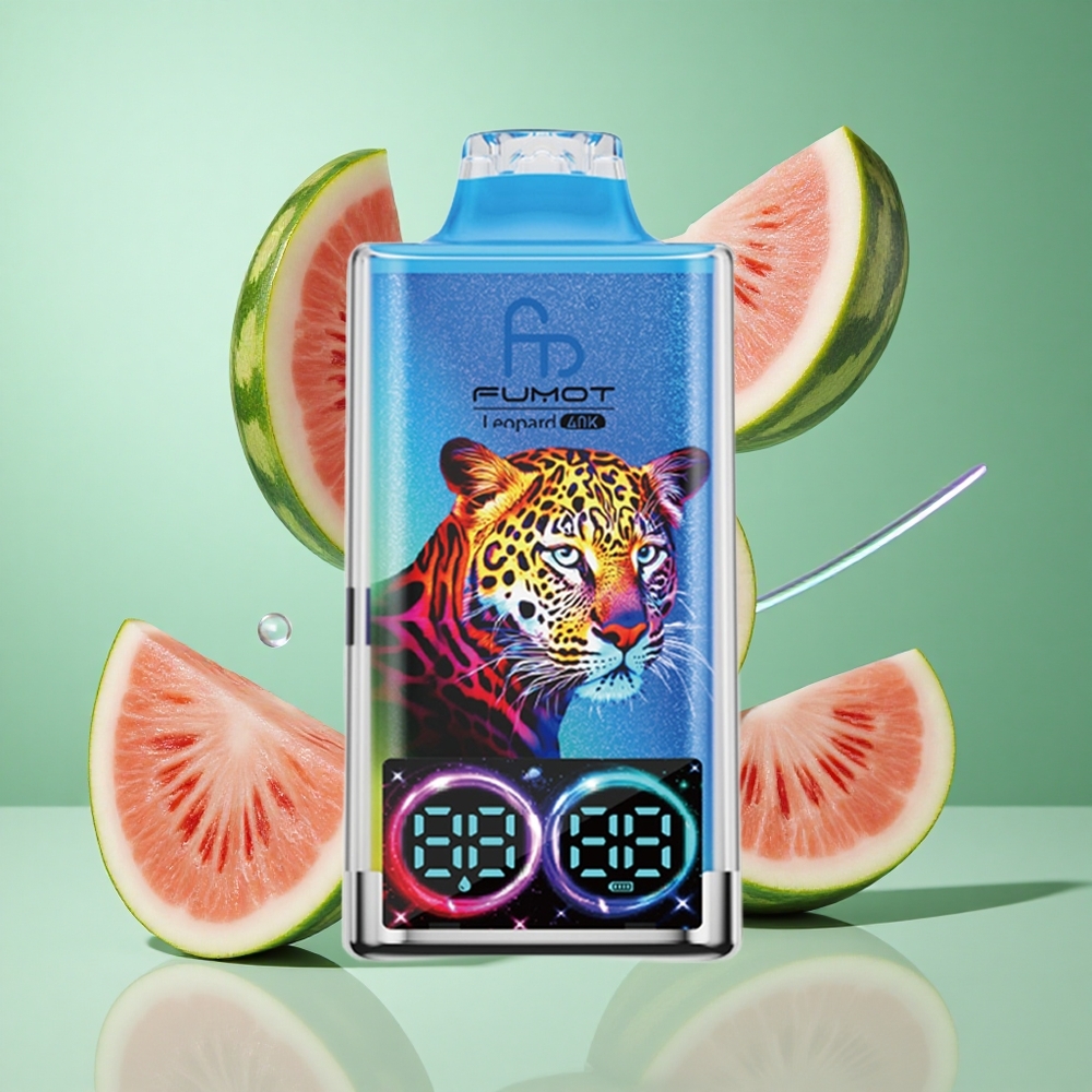 Fumot Leopard 40K Puffs Watermelon Bubblegum UK Wholesale Vapes Dual Mesh Type-C