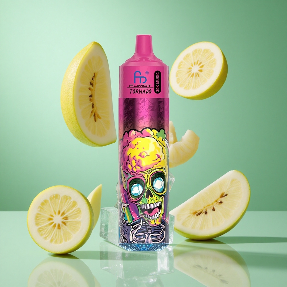Fumot RandM Tornado 30000 Puffs Banana Ice UK Wholesale Vapes 30mL LED Display