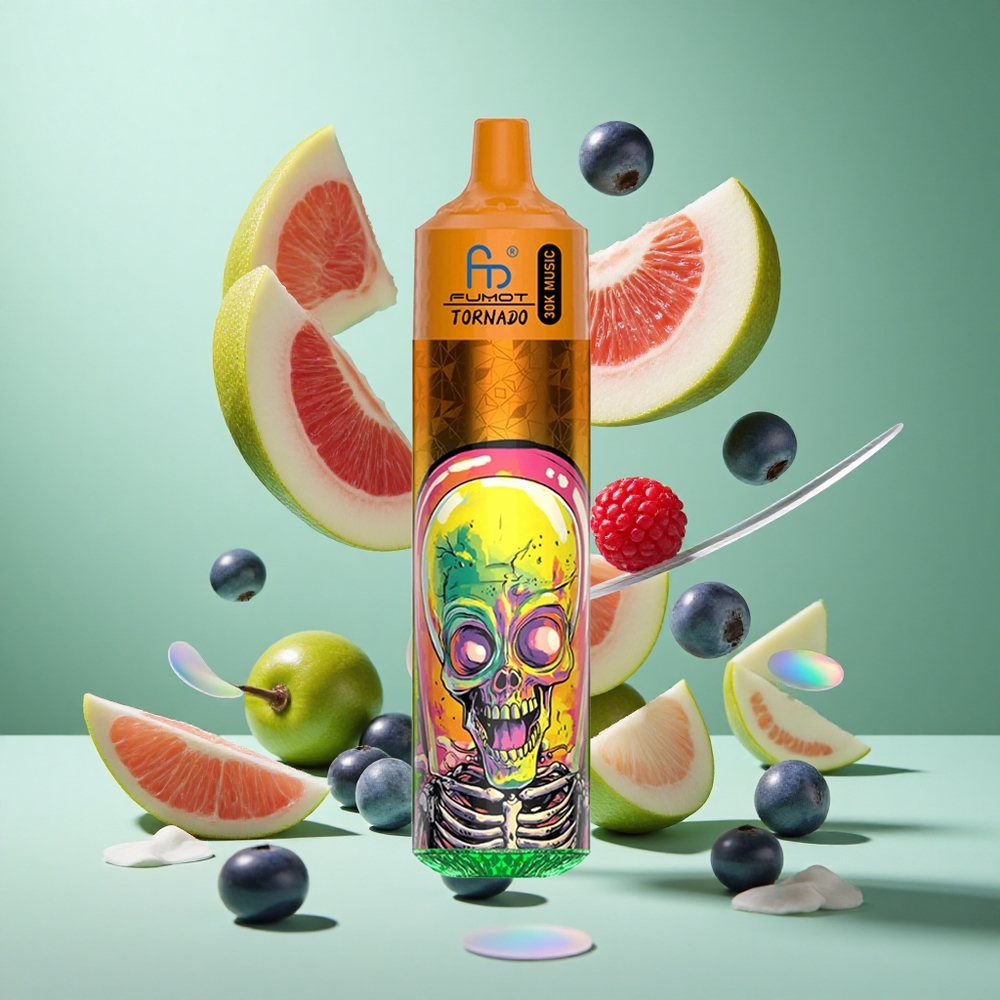 Fumot RandM Tornado 30000 Puffs Blueberry Raspberry UK Wholesale Vapes 30mL 2%, 5% Nicotine