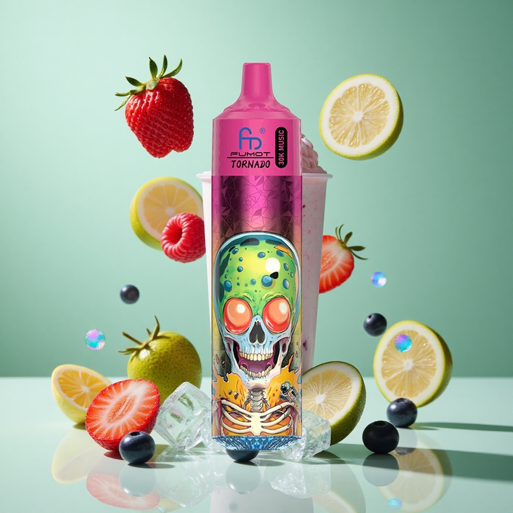 Fumot RandM Tornado 30000 Puffs Blueberry Strawberry Raspberry Ice Cream UK wholesale vapes 30mL 600mAh