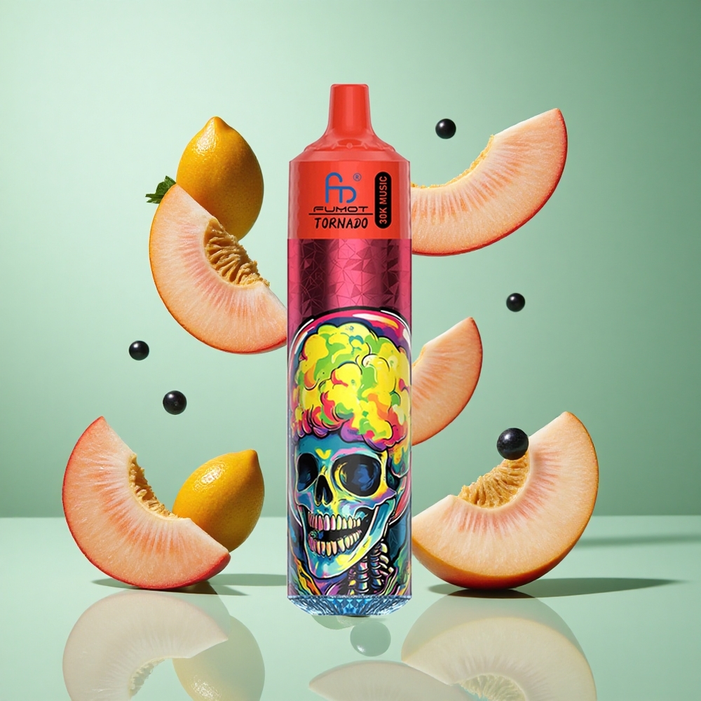 Fumot RandM Tornado 30000 Puffs Peach Berries UK Wholesale Vapes 30mL 2%, 5% Nicotine
