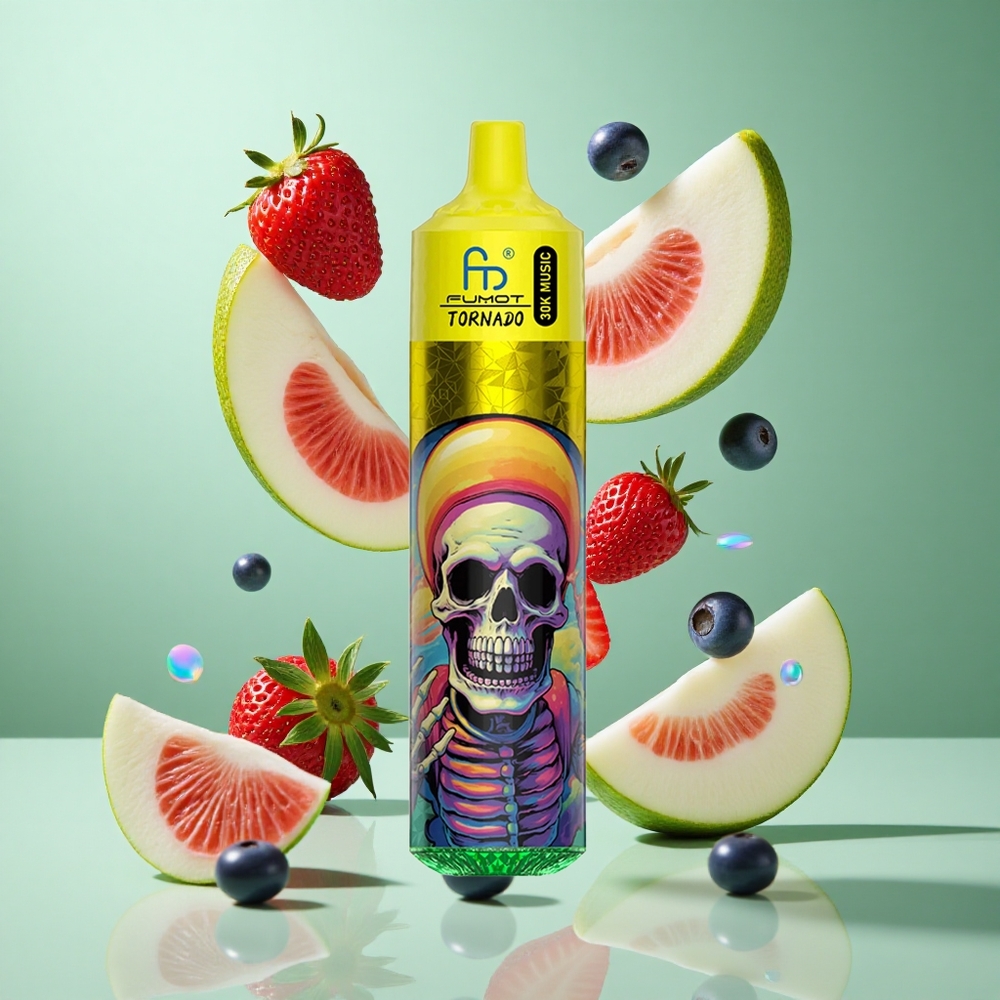 Fumot RandM Tornado 30000 Puffs Strawberry Blueberry Raspberry UK wholesale vapes 30mL 2%, 5% Nicotine