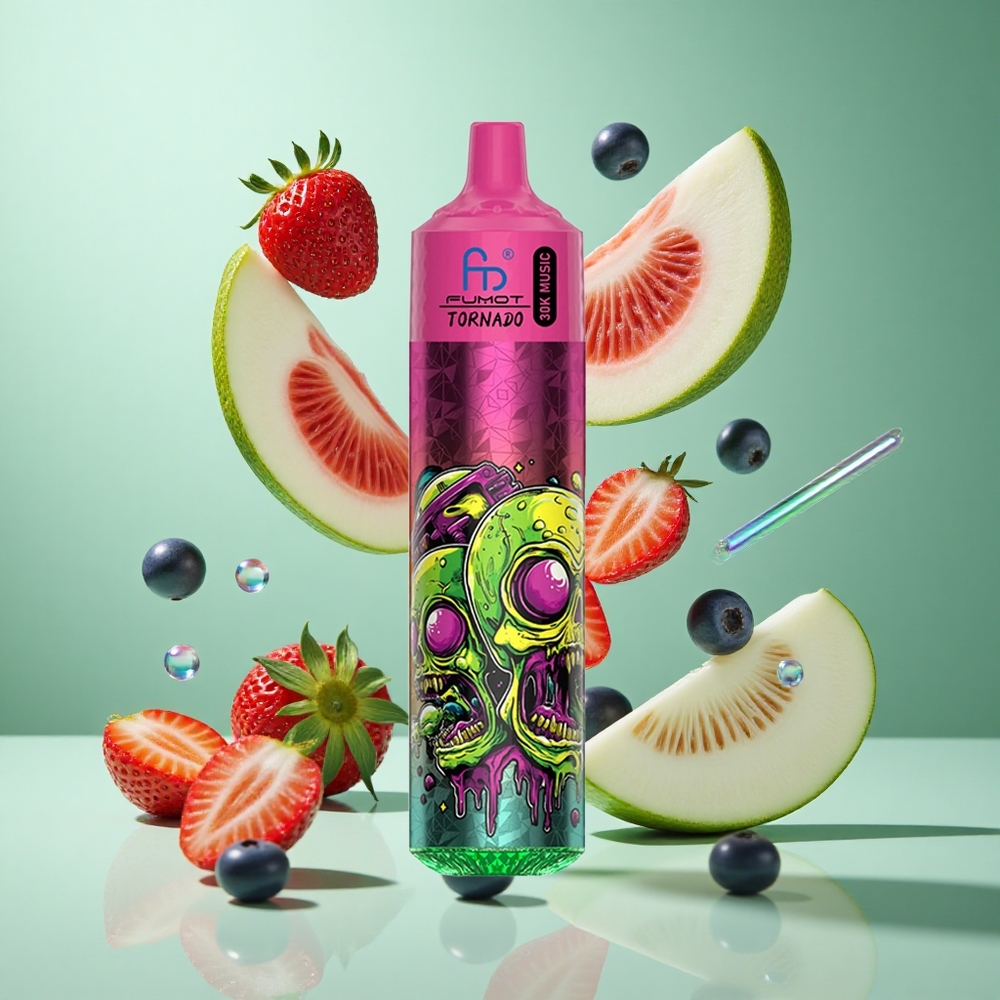 Fumot RandM Tornado 30000 Puffs Strawberry Blueberry UK wholesale vapes 30mL 2%, 5% Nicotine