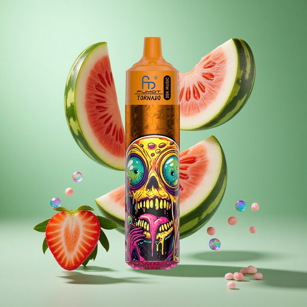 Fumot RandM Tornado 30000 Puffs Strawberry Watermelon UK Wholesale Vapes 30mL Pre-filled 2%, 5% Nicotine