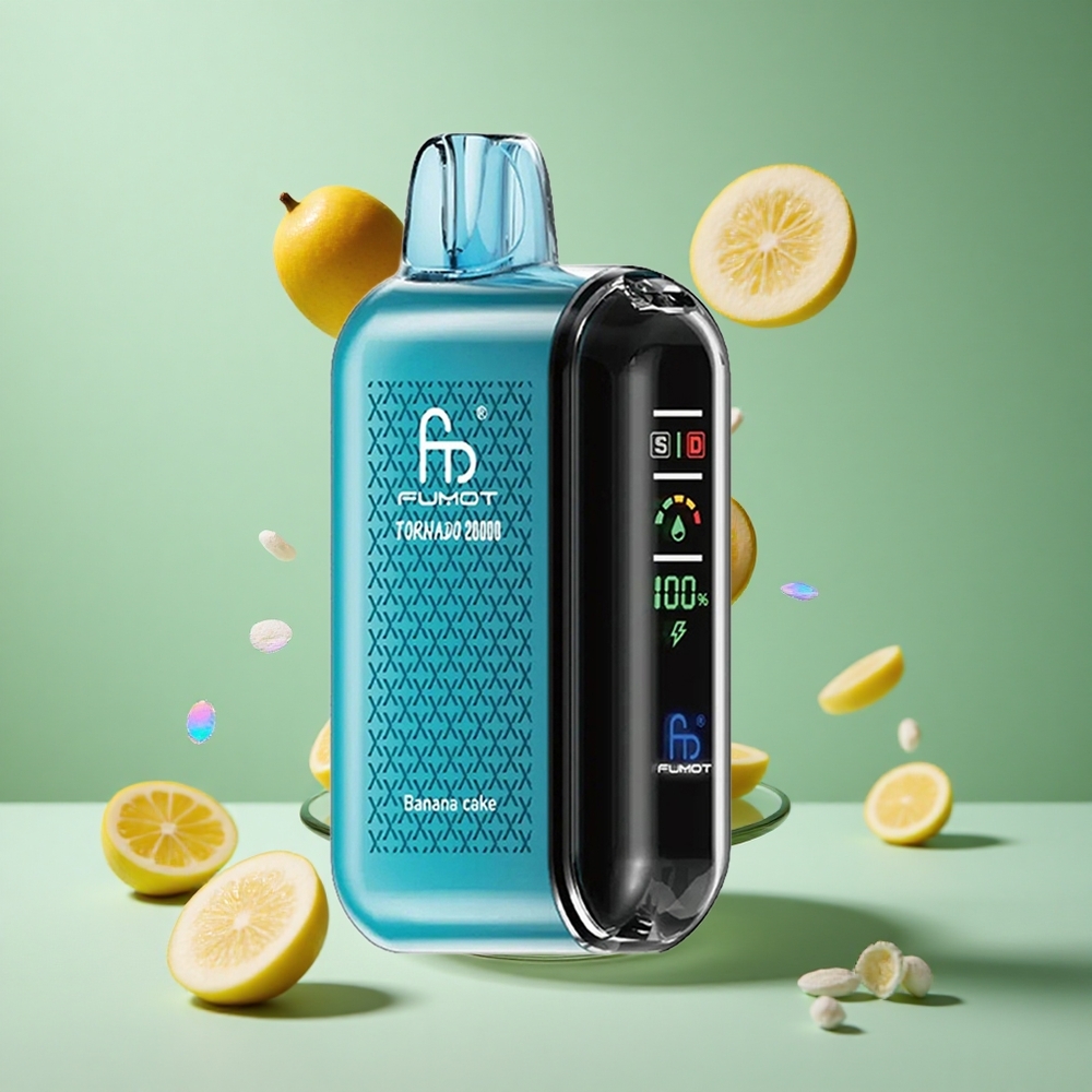 Fumot Tornado 20000 Puffs Banana Cake UK Wholesale Vapes Dual Mesh Coil