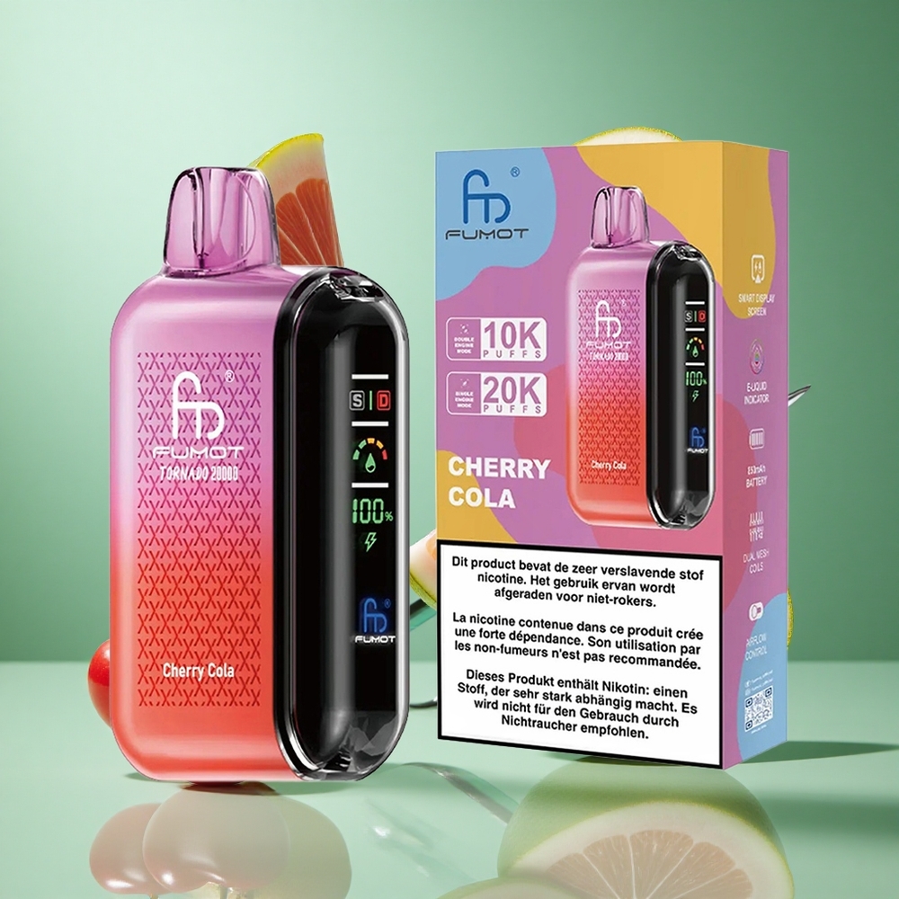 Fumot Tornado 20000 Puffs Cherry Cola UK wholesale vapes Dual Mesh Coil