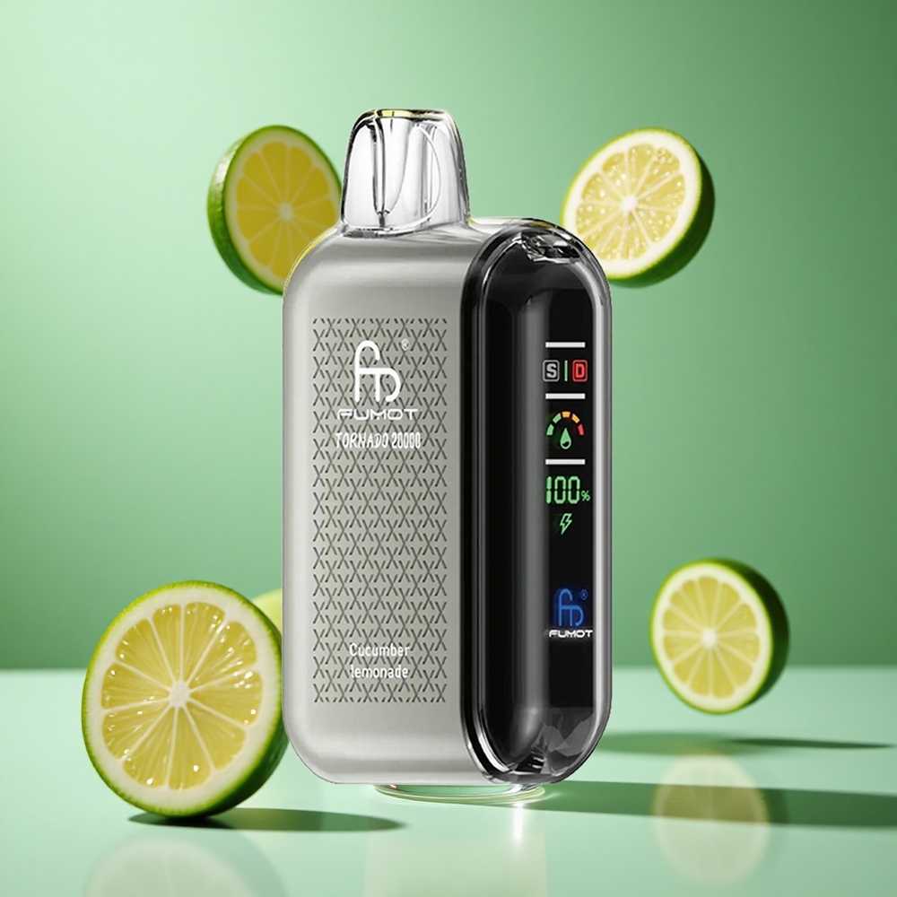 Fumot Tornado 20000 Puffs Cucumber Lemonade UK wholesale vapes Dual Mesh Coil