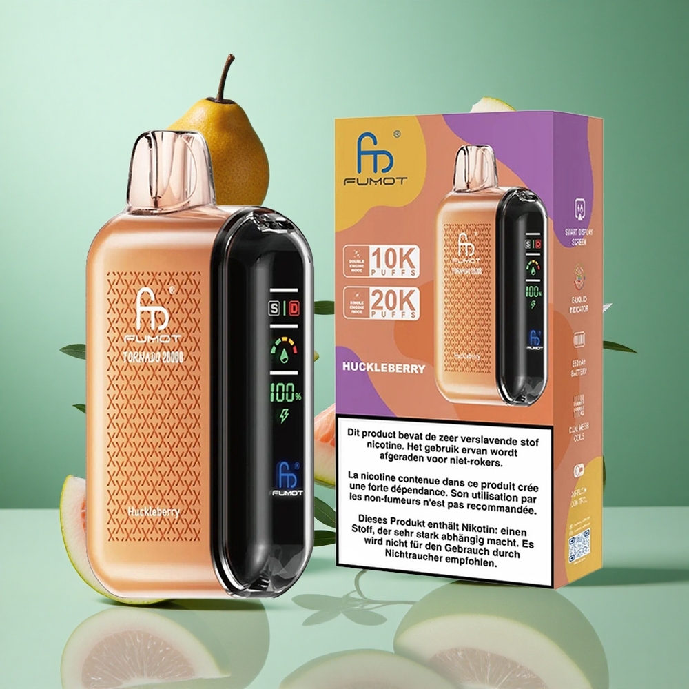 Fumot Tornado 20000 Puffs Huckleberry UK Wholesale Vapes Dual Mesh Coil