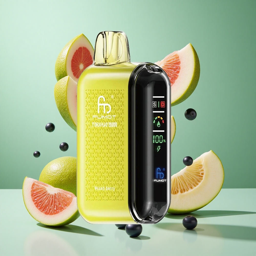 Fumot Tornado 20000 Puffs Mixed Berry UK wholesale vapes Dual Mesh Coil Smart Display