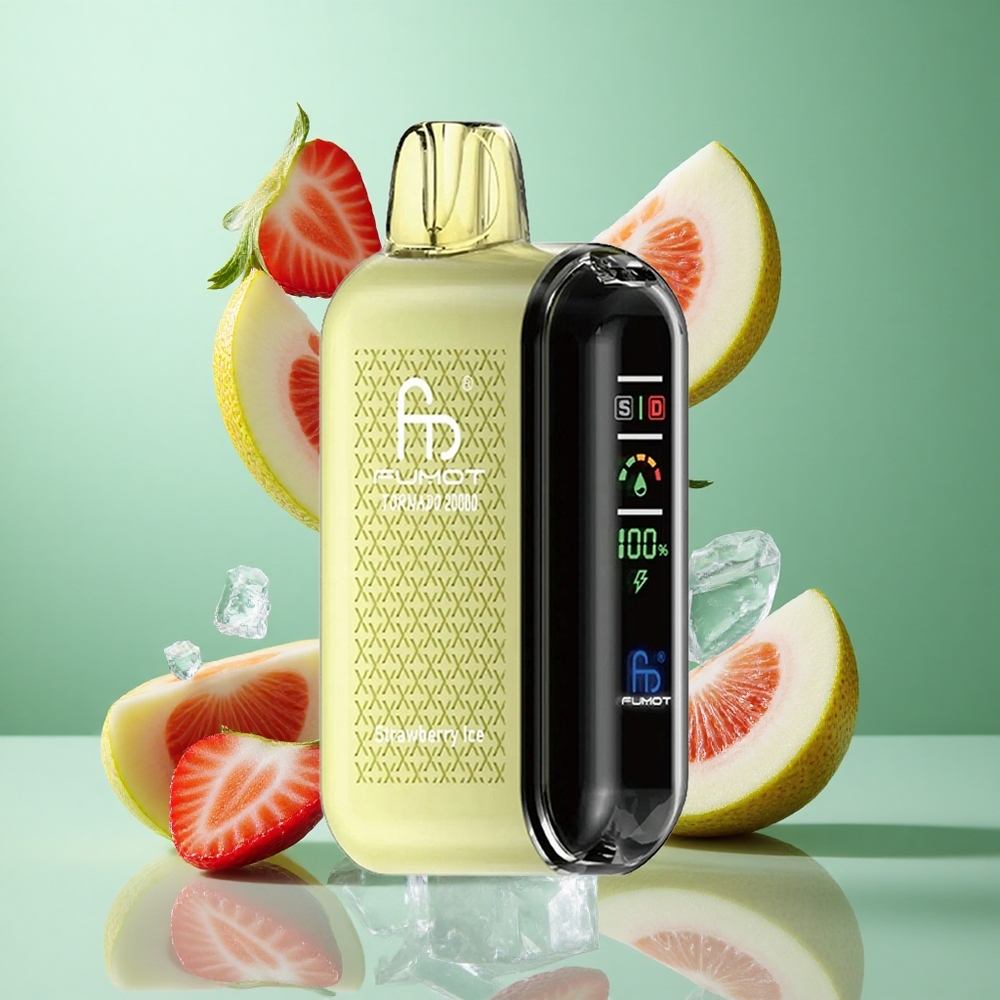 Fumot Tornado 20000 Puffs Strawberry Ice UK wholesale vapes Dual Mesh Coil