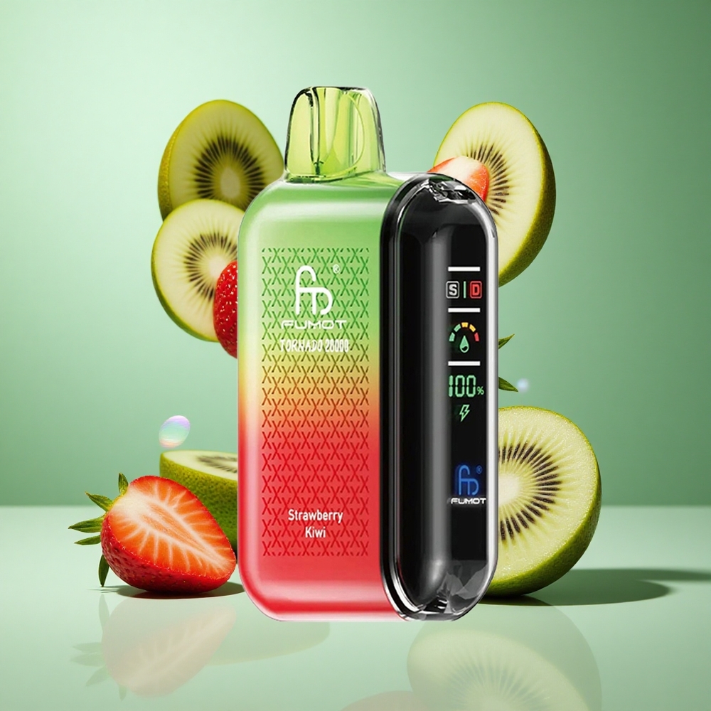 Fumot Tornado 20000 Puffs Strawberry Kiwi UK wholesale vapes Dual Mesh Coil