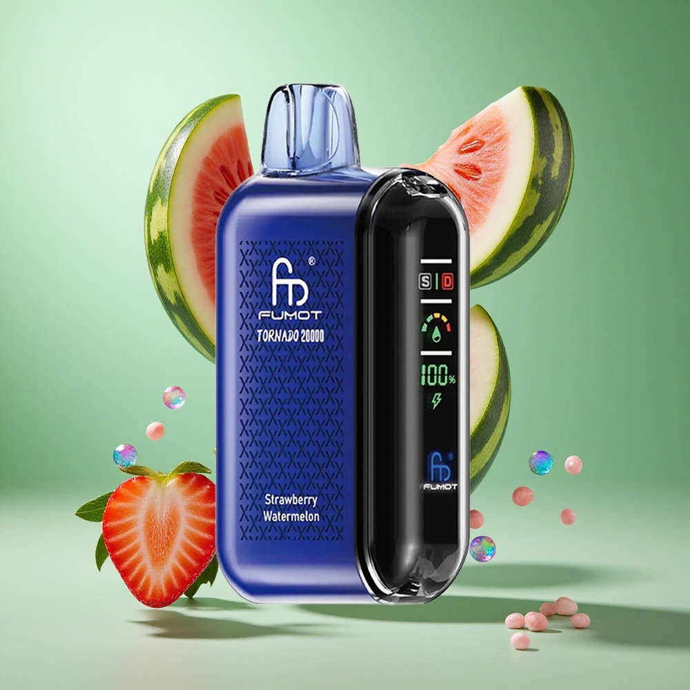 Fumot Tornado 20000 Puffs Strawberry Watermelon UK wholesale vapes Dual Mesh Coil