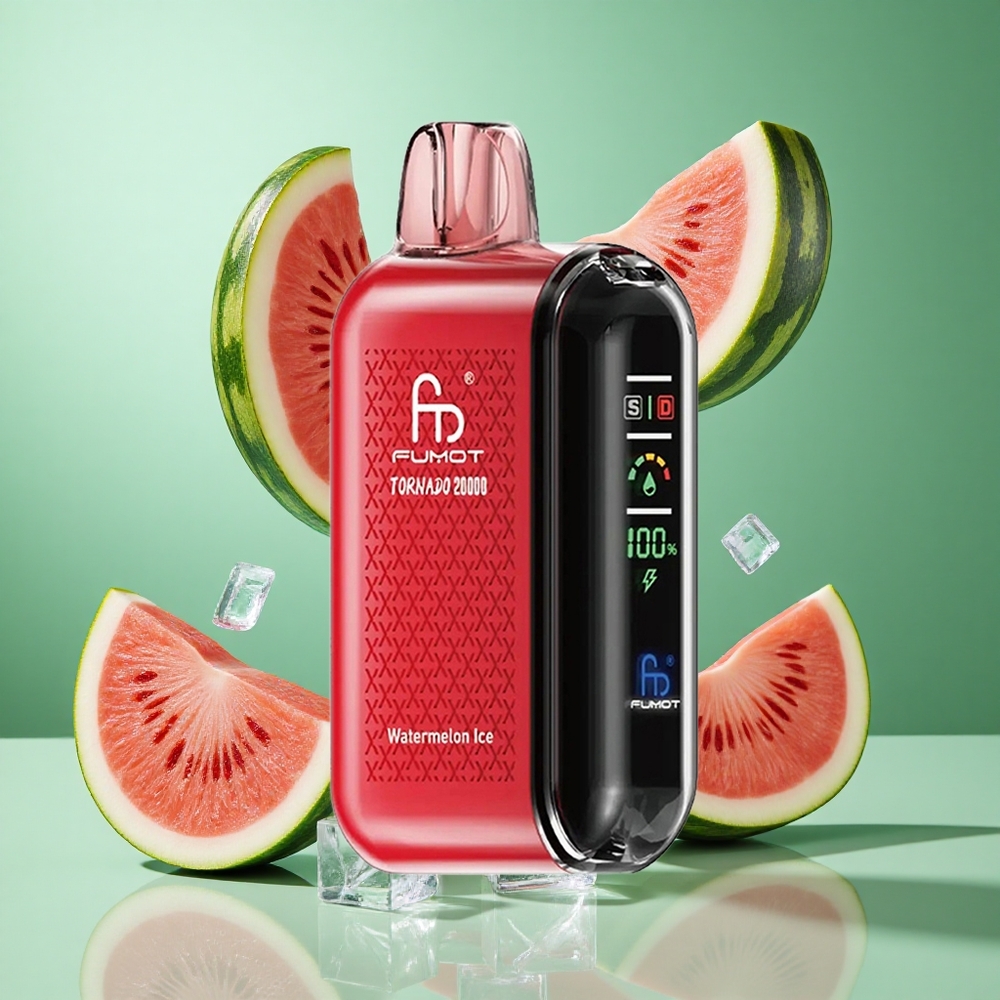Fumot Tornado 20000 Puffs Watermelon Ice UK Wholesale Vapes Dual Mesh Coil