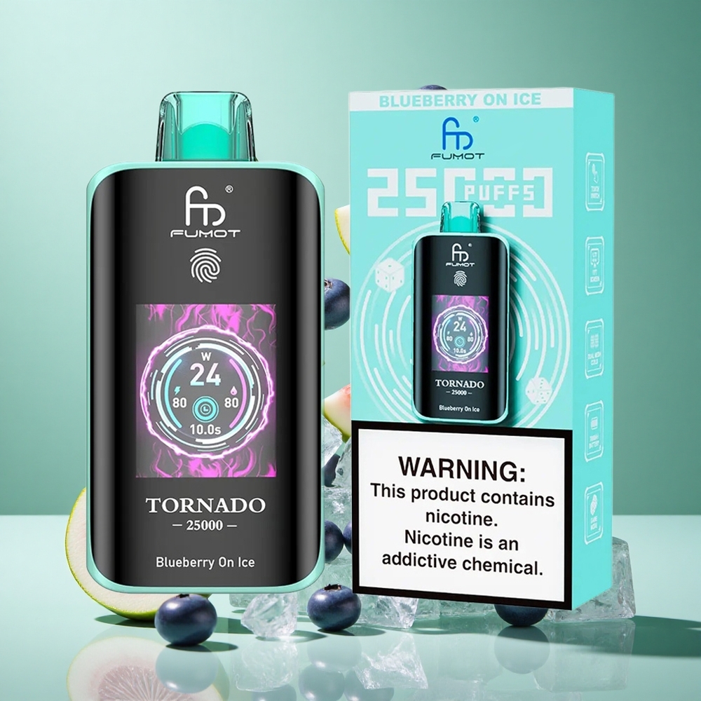 Fumot Tornado 25000 Puffs Blueberry On Ice UK wholesale vapes with 700mAh Rechargeable Battery