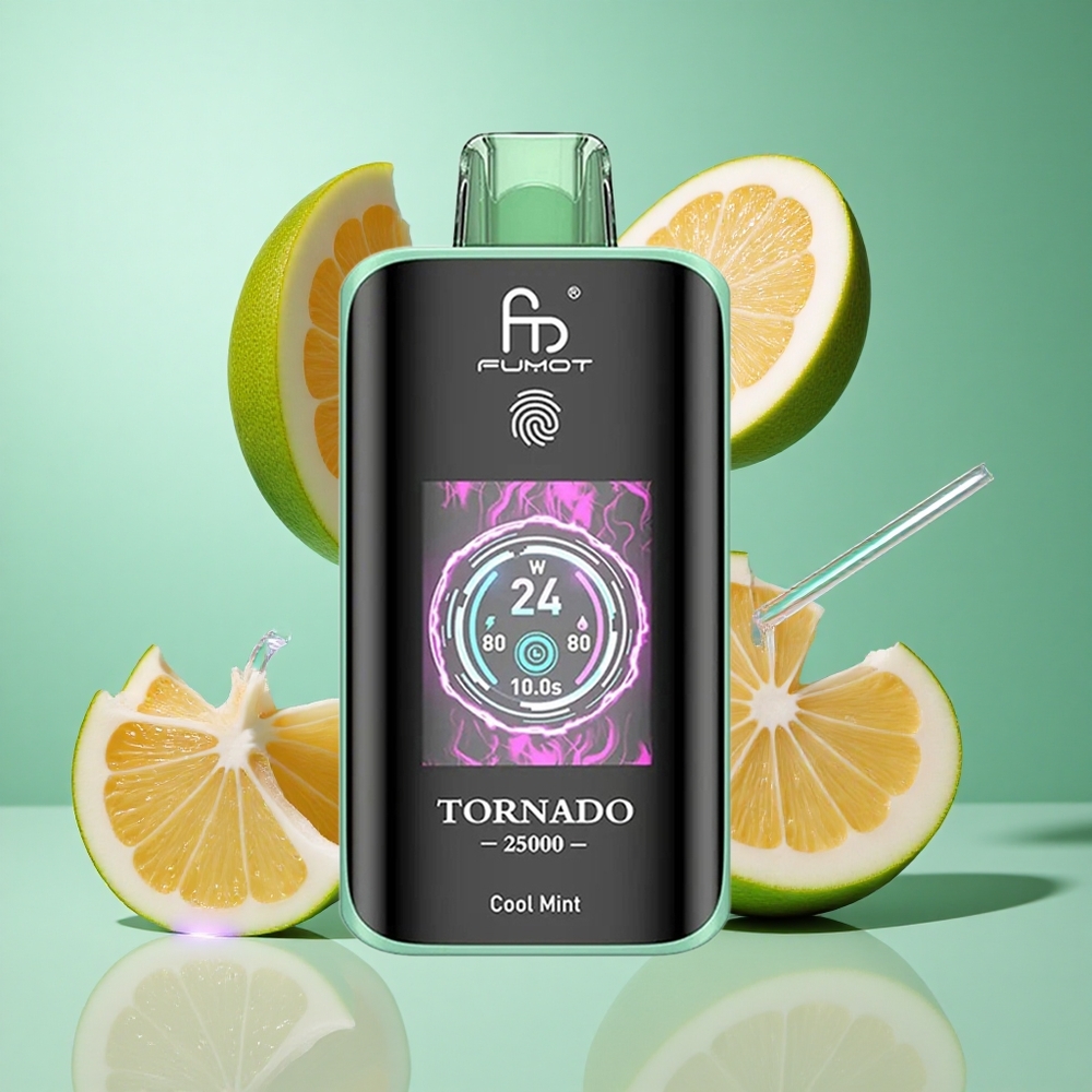 Fumot Tornado 25000 Puffs Cool Mint UK wholesale vapes HD Screen Type-C Charging