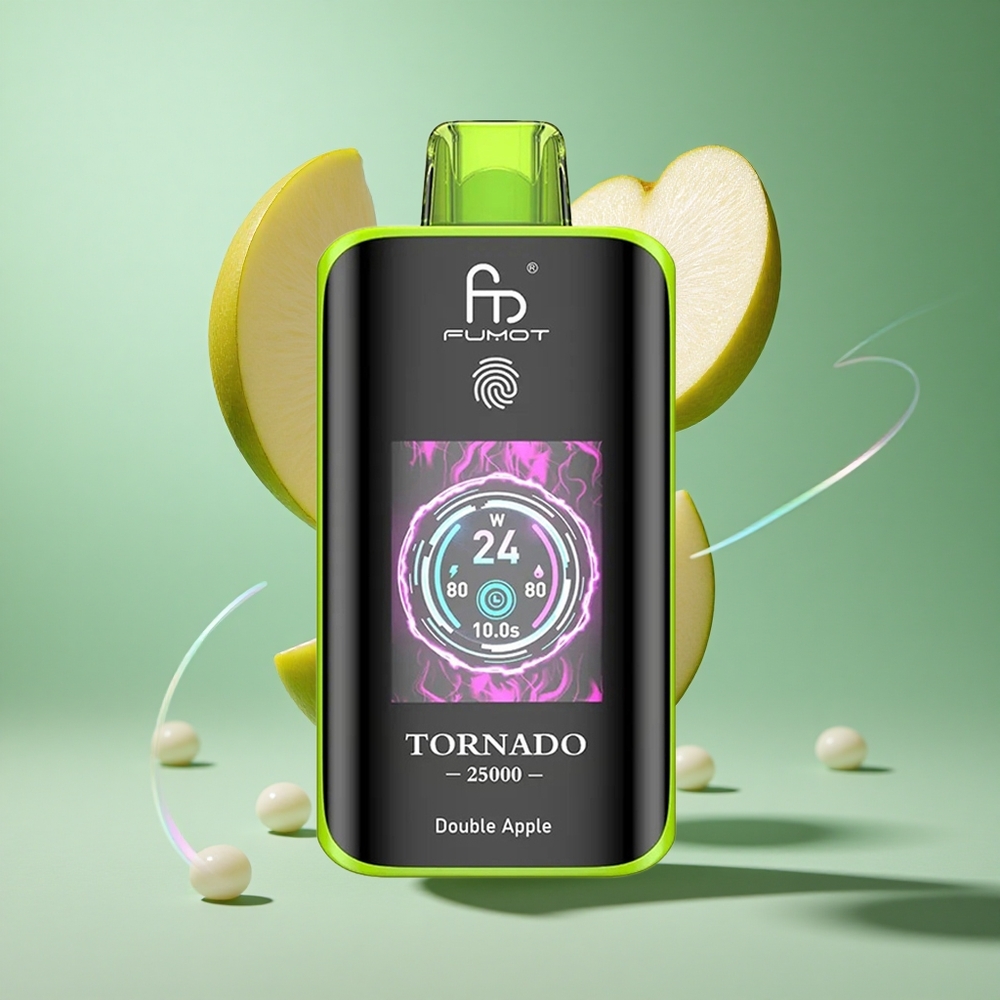 Fumot Tornado 25000 Puffs Double Apple UK wholesale vapes HD Screen Type-C Charging