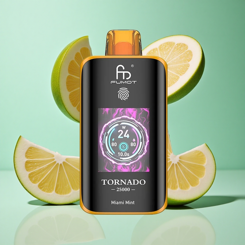 Fumot Tornado 25000 Puffs Miami Mint UK wholesale vapes HD Screen 700mAh Rechargeable