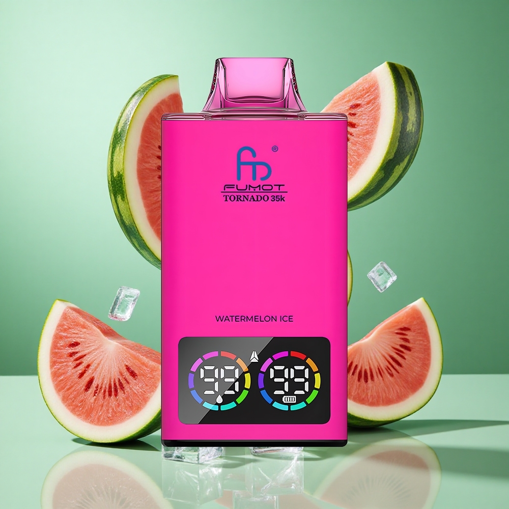 Fumot Tornado 35K Disposable Vape Watermelon Ice UK Wholesale Vapes Dual Mesh Coil Fast Charging