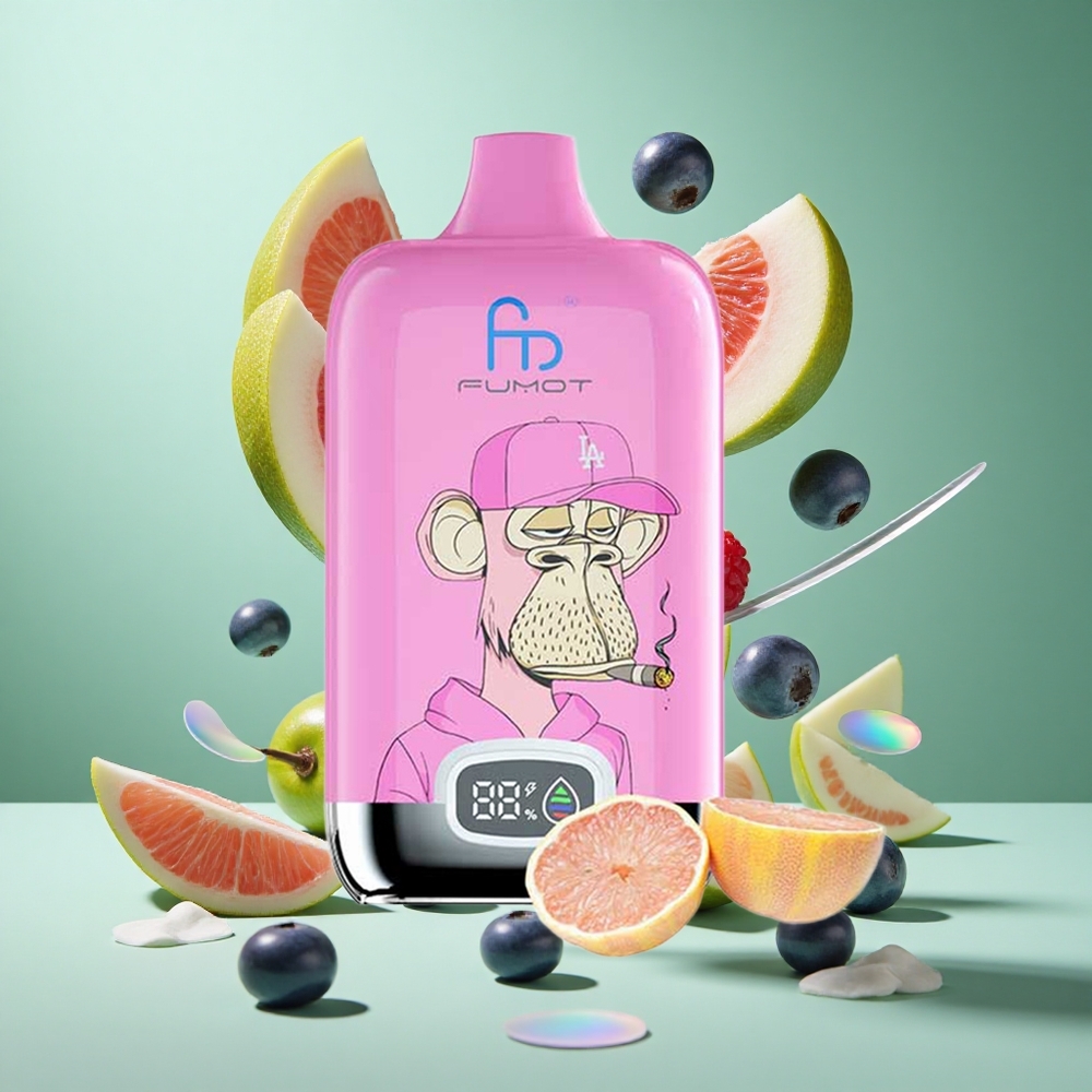 Fumot Tornado Digital Box 12000 Puffs Blueberry Raspberry UK Wholesale Vapes Mesh Coil Type-C Charging