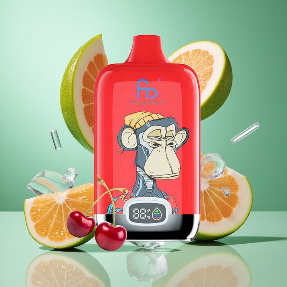 Fumot Tornado Digital Box 12000 Puffs Ice Pop UK wholesale vapes Mesh Coil Type-C Charging