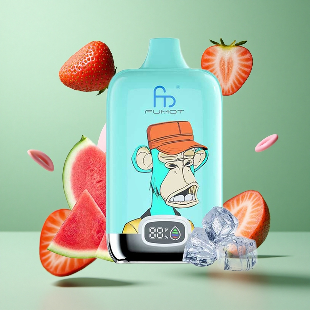 Fumot Tornado Digital Box 12000 Puffs Strawberry Donut UK wholesale vapes with 20ml E-Liquid & Mesh Coil